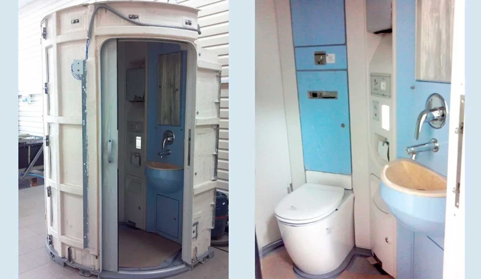 Sanitary module for passenger cars